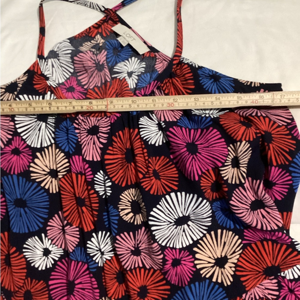 Loft Racerback Tank Bottom Ruffle Vibrant Colors Small - Picture 5 of 8